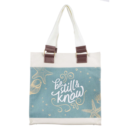 Be Still Canvas Tote Bag - Psalm 46:10 - The Christian Gift Company