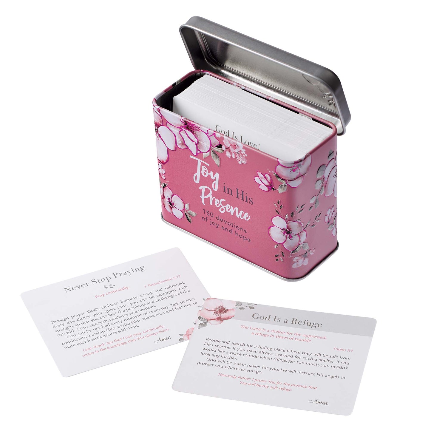 Joy in His Presence Devotional Cards in a Tin - The Christian Gift Company