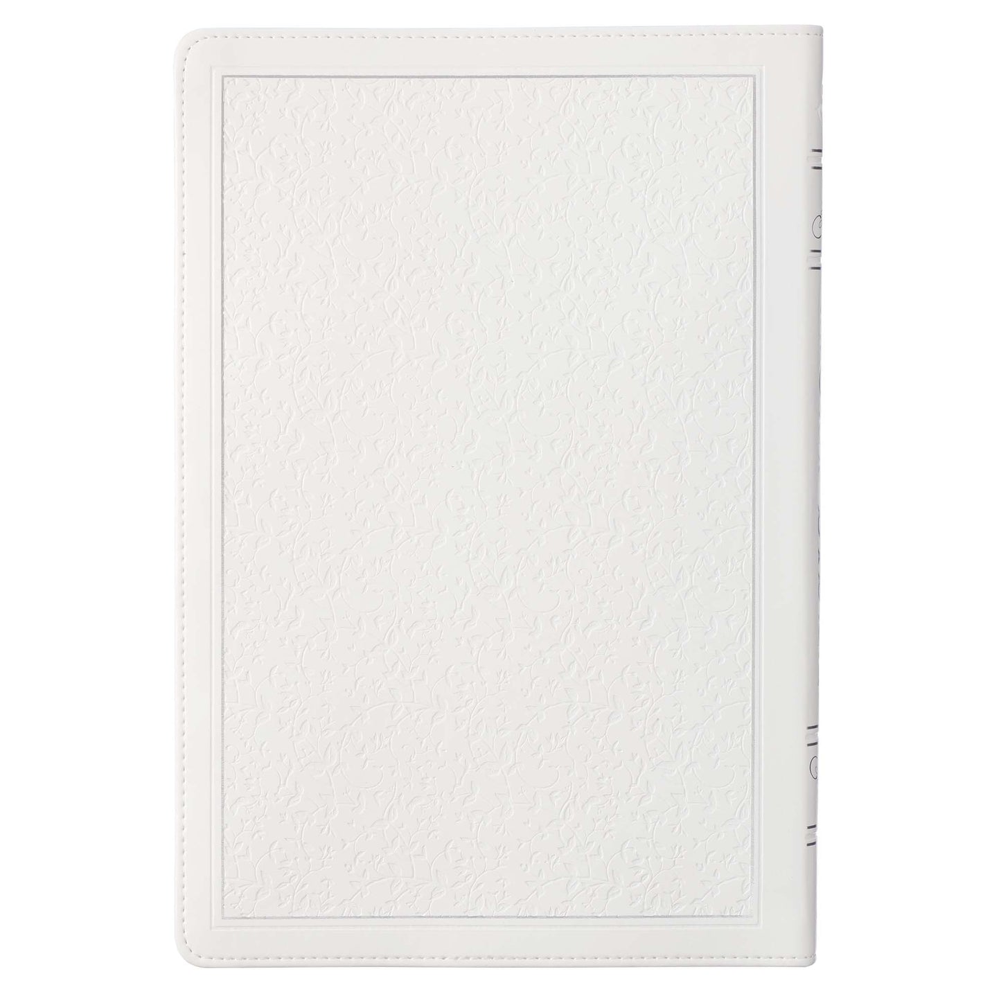 White Faux Leather Large Print Thinline King James Version Bible with Thumb Index - The Christian Gift Company