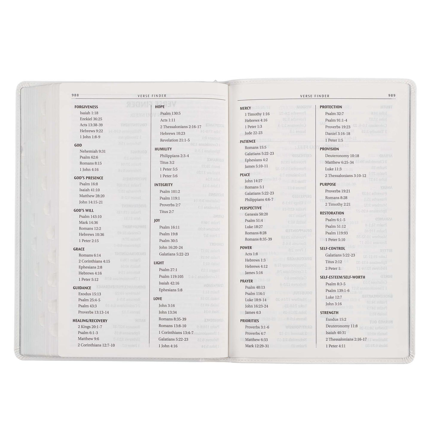 White Faux Leather Large Print Thinline King James Version Bible with Thumb Index - The Christian Gift Company