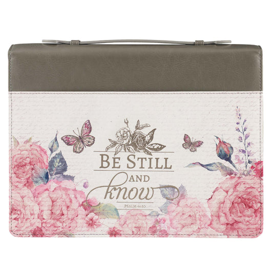 Be Still And Know Faux Leather Bible Cover - Psalm 46:10 - The Christian Gift Company