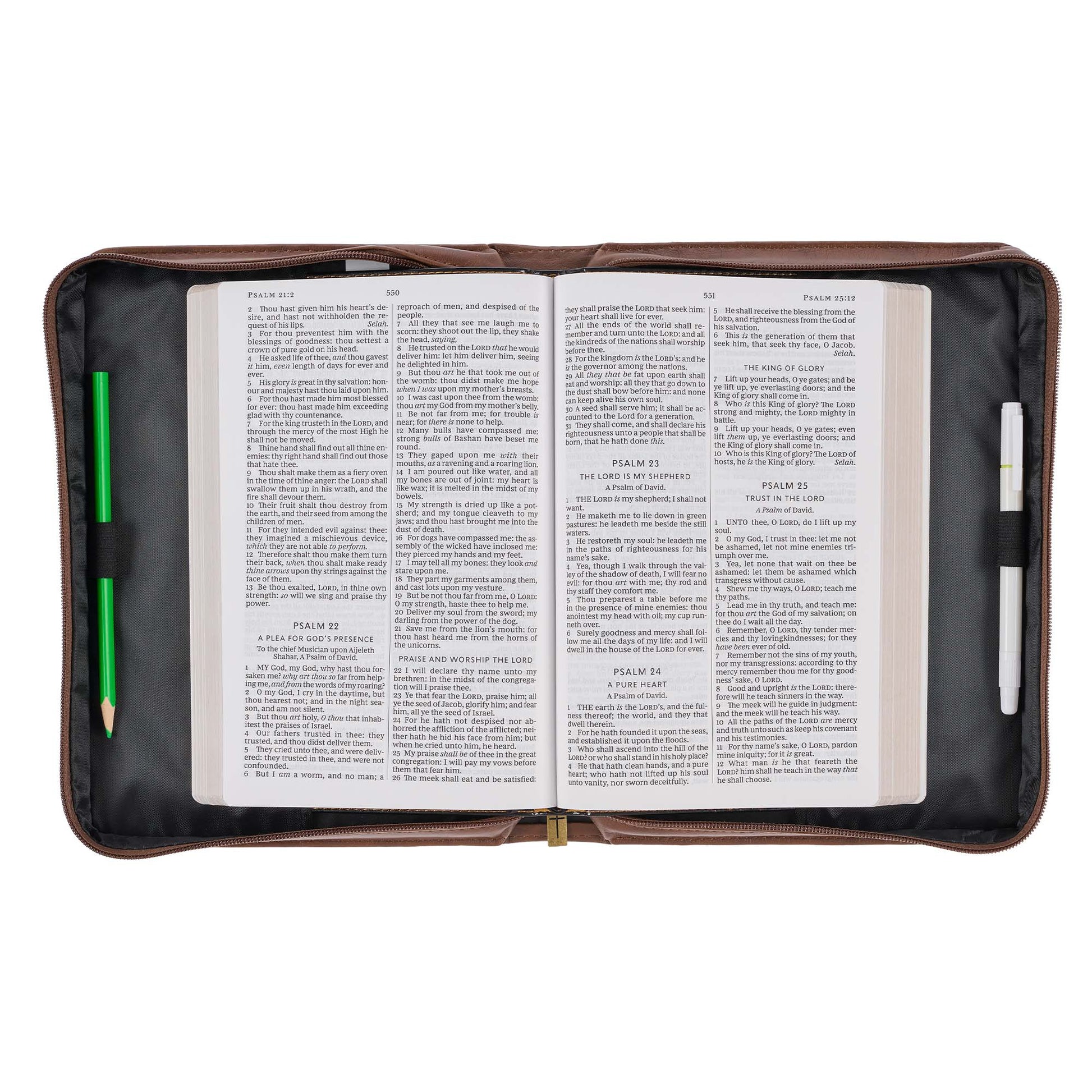On Wings Like Eagles Brown Faux Leather Classic Bible Cover - Isaiah 40:31 - The Christian Gift Company