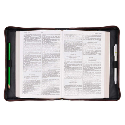 I Can Do All Things Brown Faux Leather Classic Bible Cover - Philippians 4:13 - The Christian Gift Company