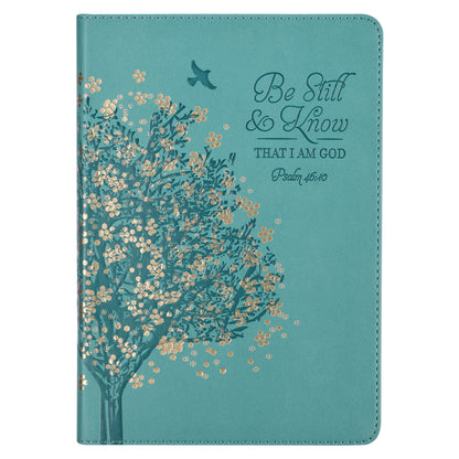Be Still & Know Teal Faux Leather Classic Journal - Psalm 46:10 - The Christian Gift Company