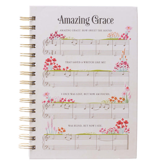 Amazing Grace Sheet Music Large Wirebound Journal - The Christian Gift Company