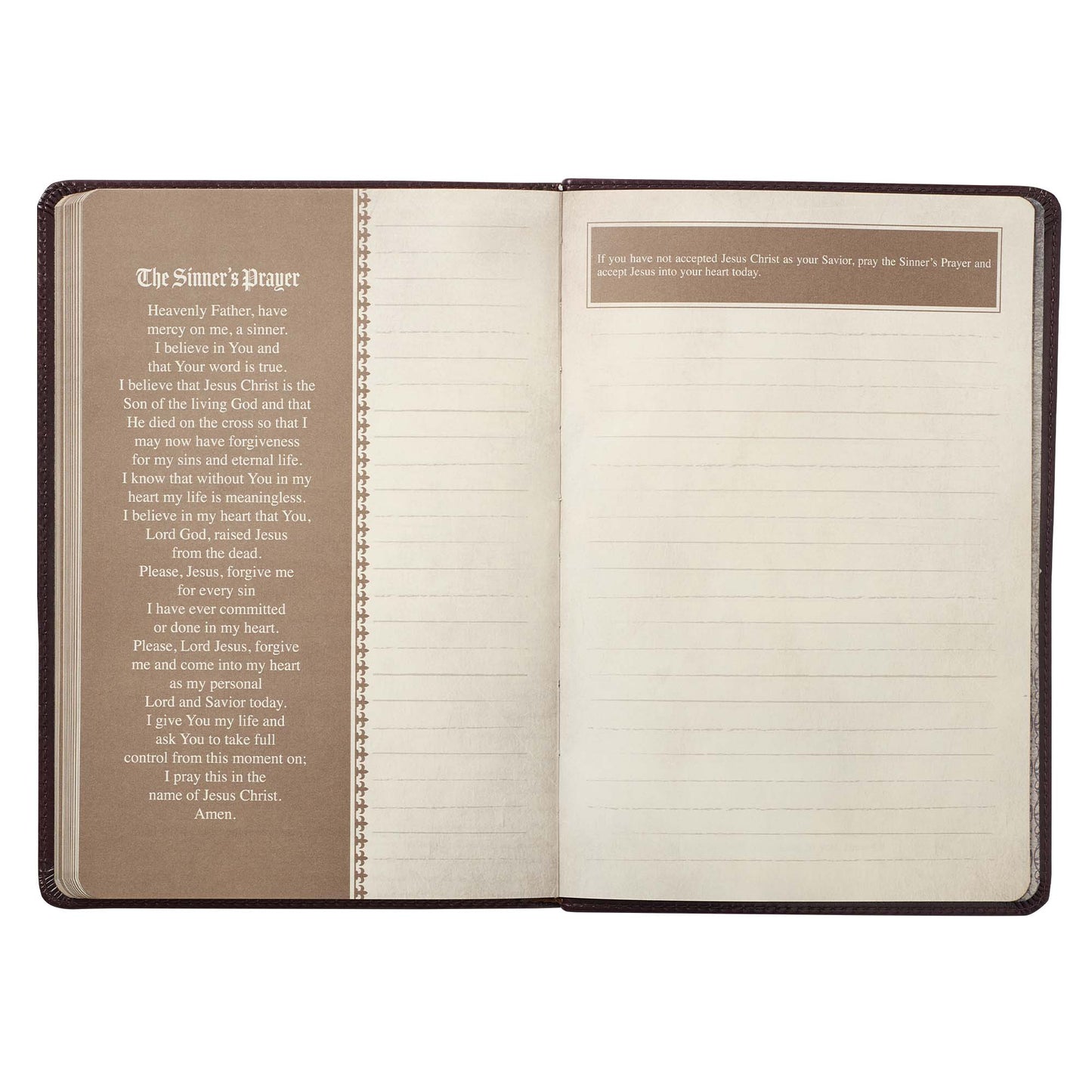 The LORD's Prayer Dark Brown Prompted Prayer Journal - The Christian Gift Company