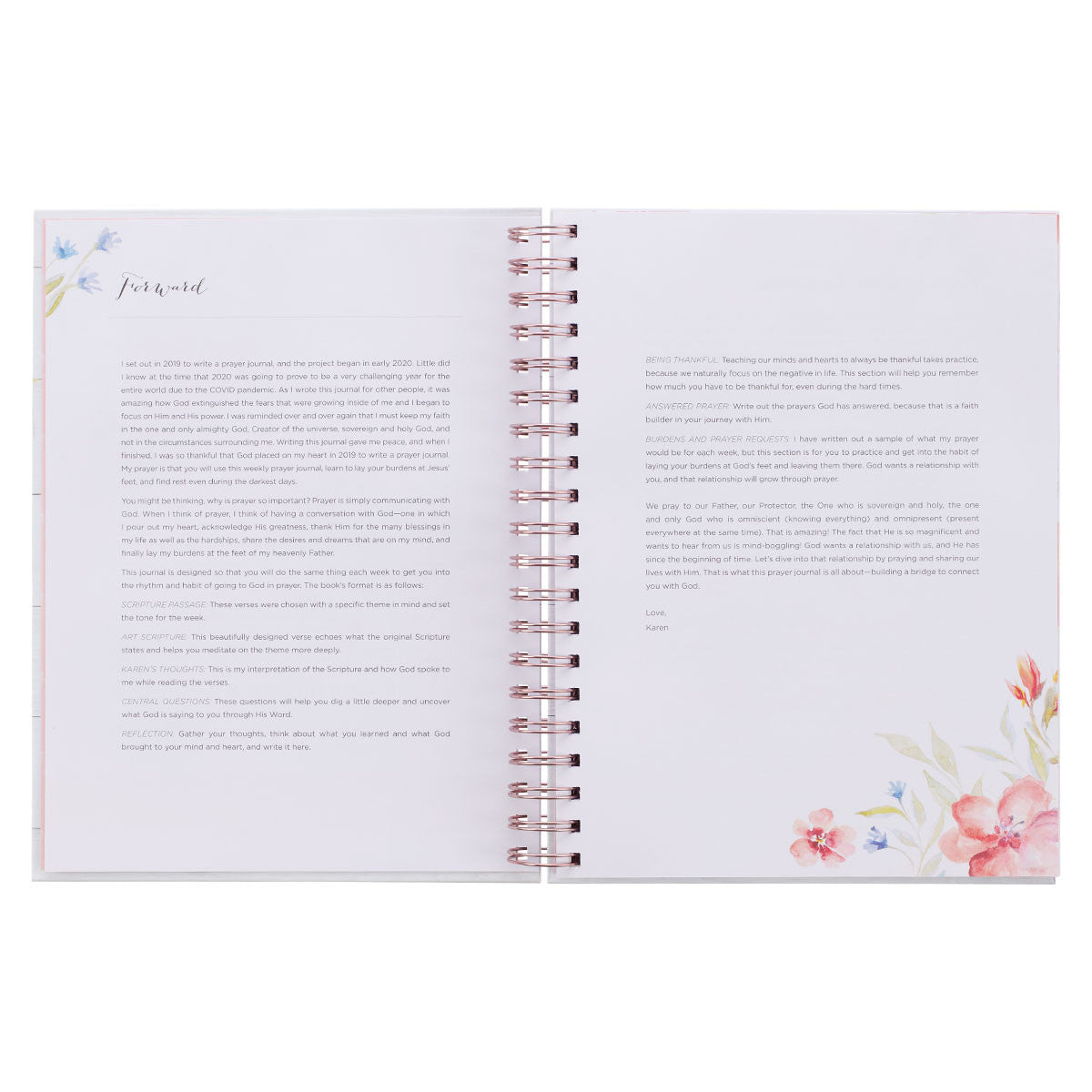 Moments in Prayer Wirebound Prompted Prayer Journal - The Christian Gift Company