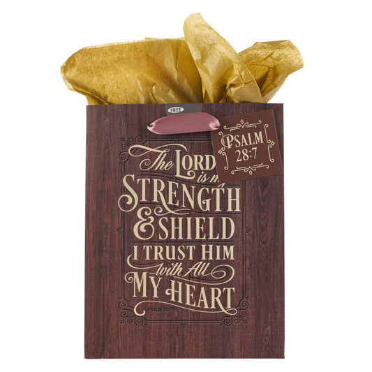 The LORD is My Strength and Shield Medium Gift Bag - Psalm 28:7 - The Christian Gift Company
