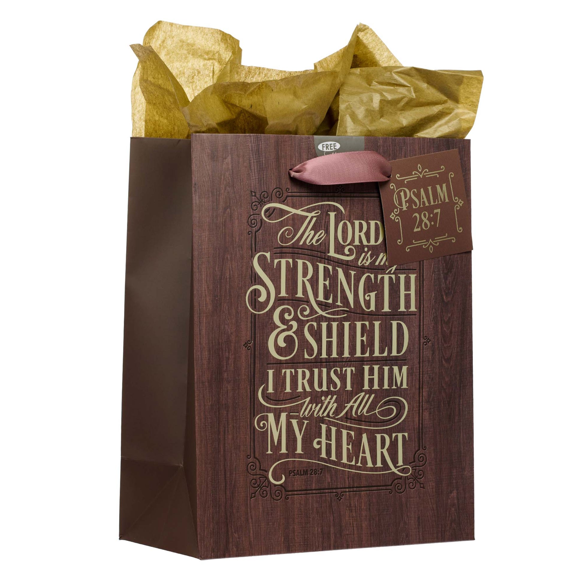 The LORD is My Strength and Shield Medium Gift Bag - Psalm 28:7 - The Christian Gift Company