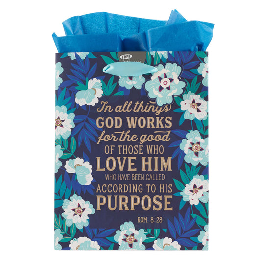 God Works For Good Medium Gift Bag - Romans 8:28 - The Christian Gift Company