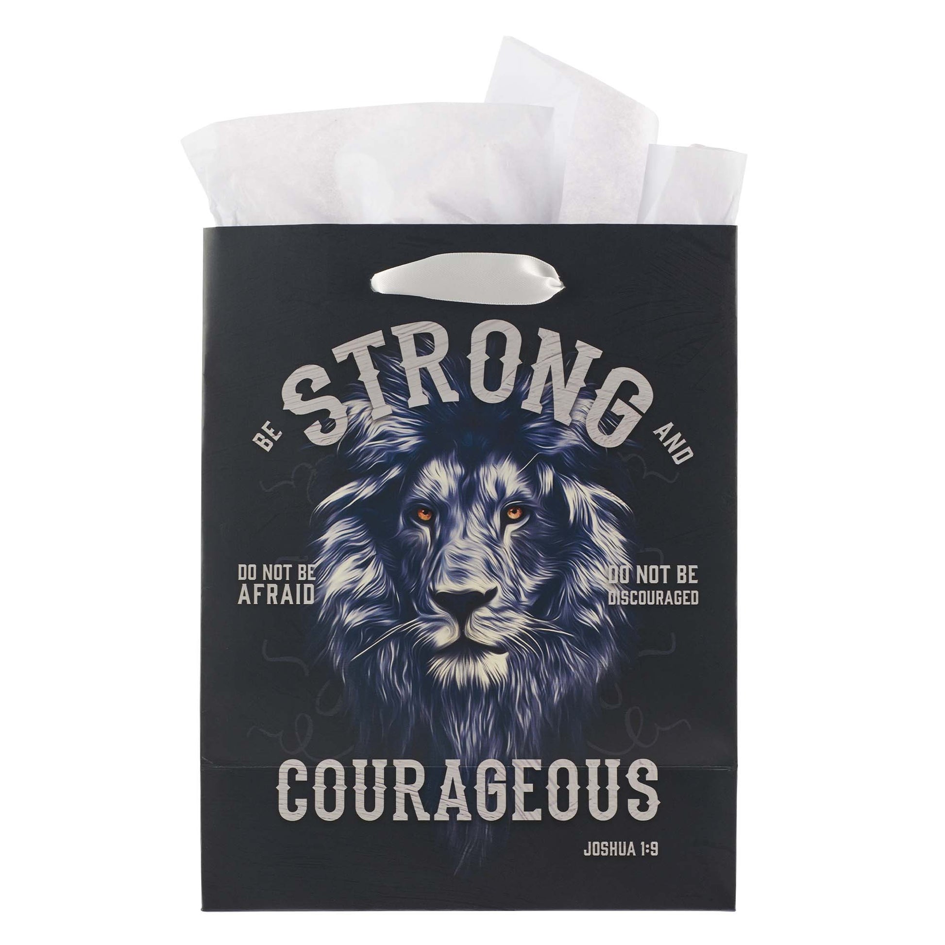 Strong and Courageous Dad Medium Gift Bag - Joshua 1:9 - The Christian Gift Company