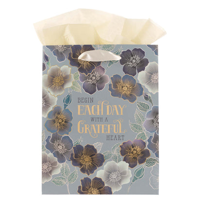 Begin Each Day With A Grateful Heart Medium Gift Bag - The Christian Gift Company