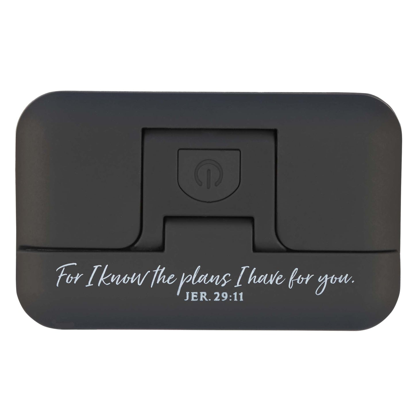 I Know the Plans Black Adjustable Clip-on Book Light - Jeremiah 29:11 - The Christian Gift Company