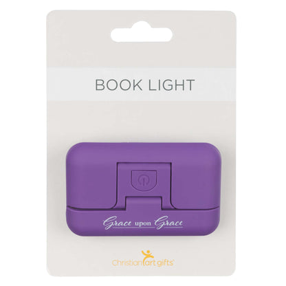 Grace Upon Grace Purple Adjustable Clip-on Book Light - The Christian Gift Company