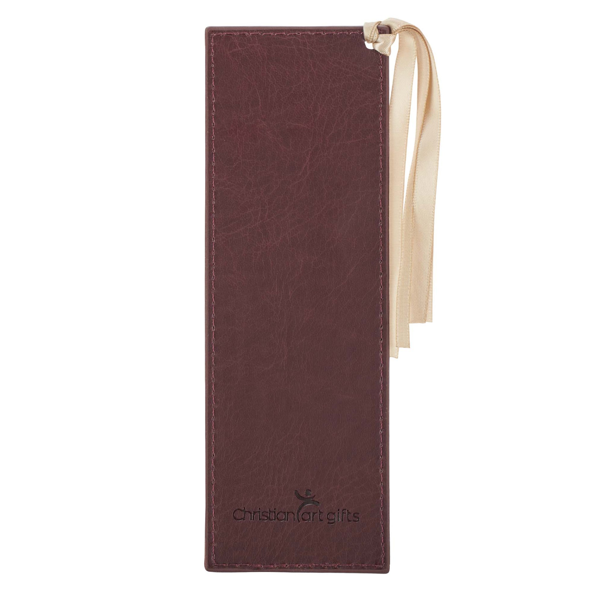 Be Still and Know Brown Faux Leather Bookmark - Psalm 46:10 - The Christian Gift Company