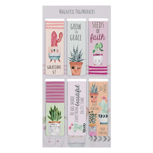 Succulent Garden Magnetic Bookmark Set - The Christian Gift Company