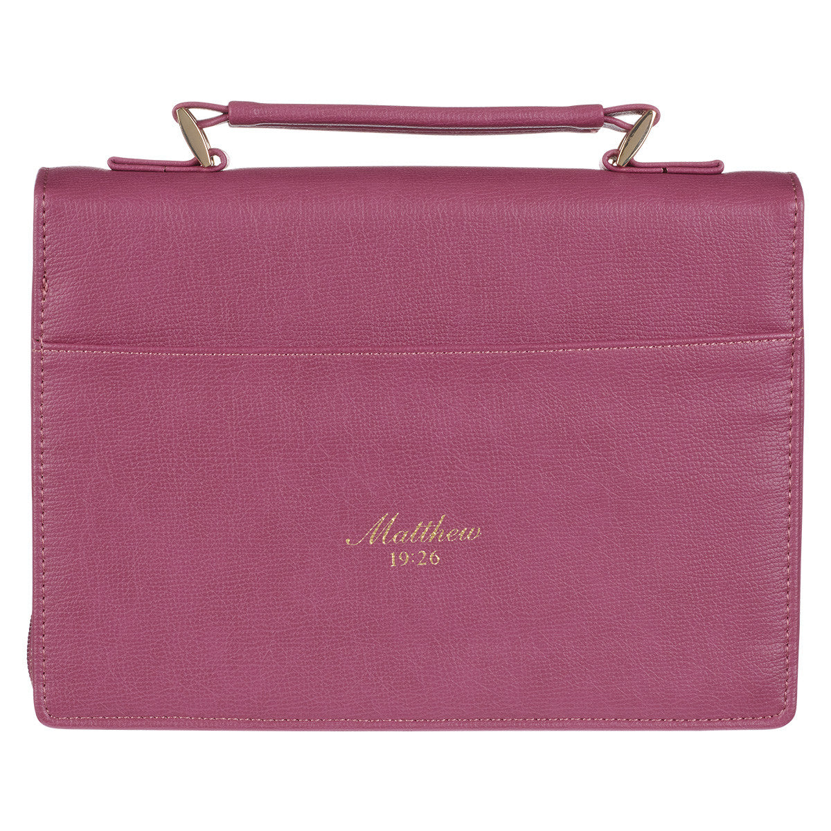 All Things Are Possible Vintage Dusty Rose Faux Leather Fashion Bible Cover – Matthew 19:26 - The Christian Gift Company