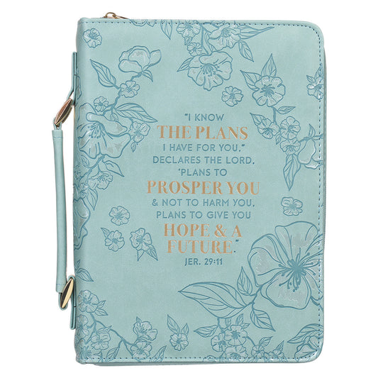 Plans to Prosper You Teal Faux Leather Fashion Bible Cover – Jeremiah 29:11 - The Christian Gift Company