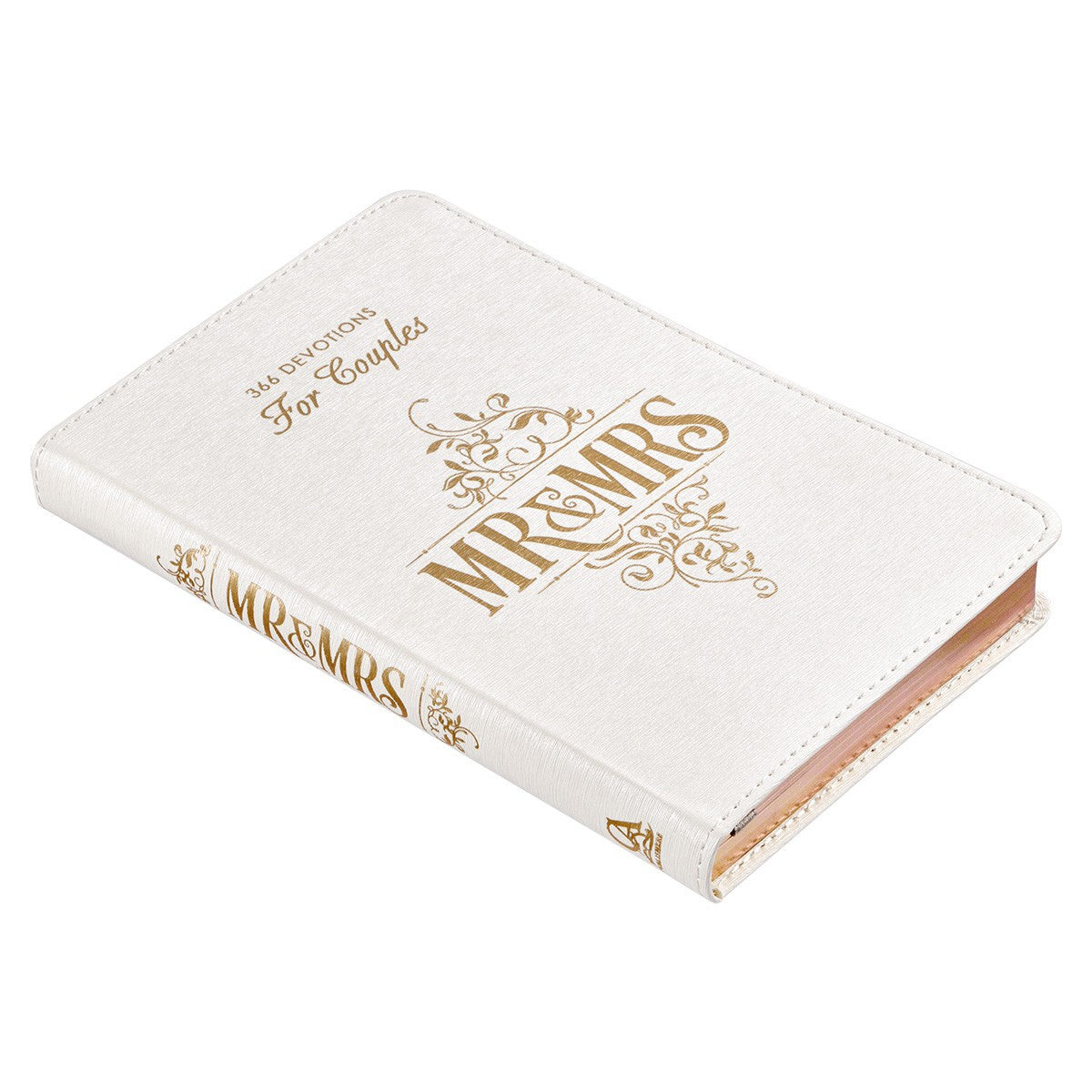 Mr. & Mrs. 366 Devotions for Couples White Faux Leather Devotional - The Christian Gift Company