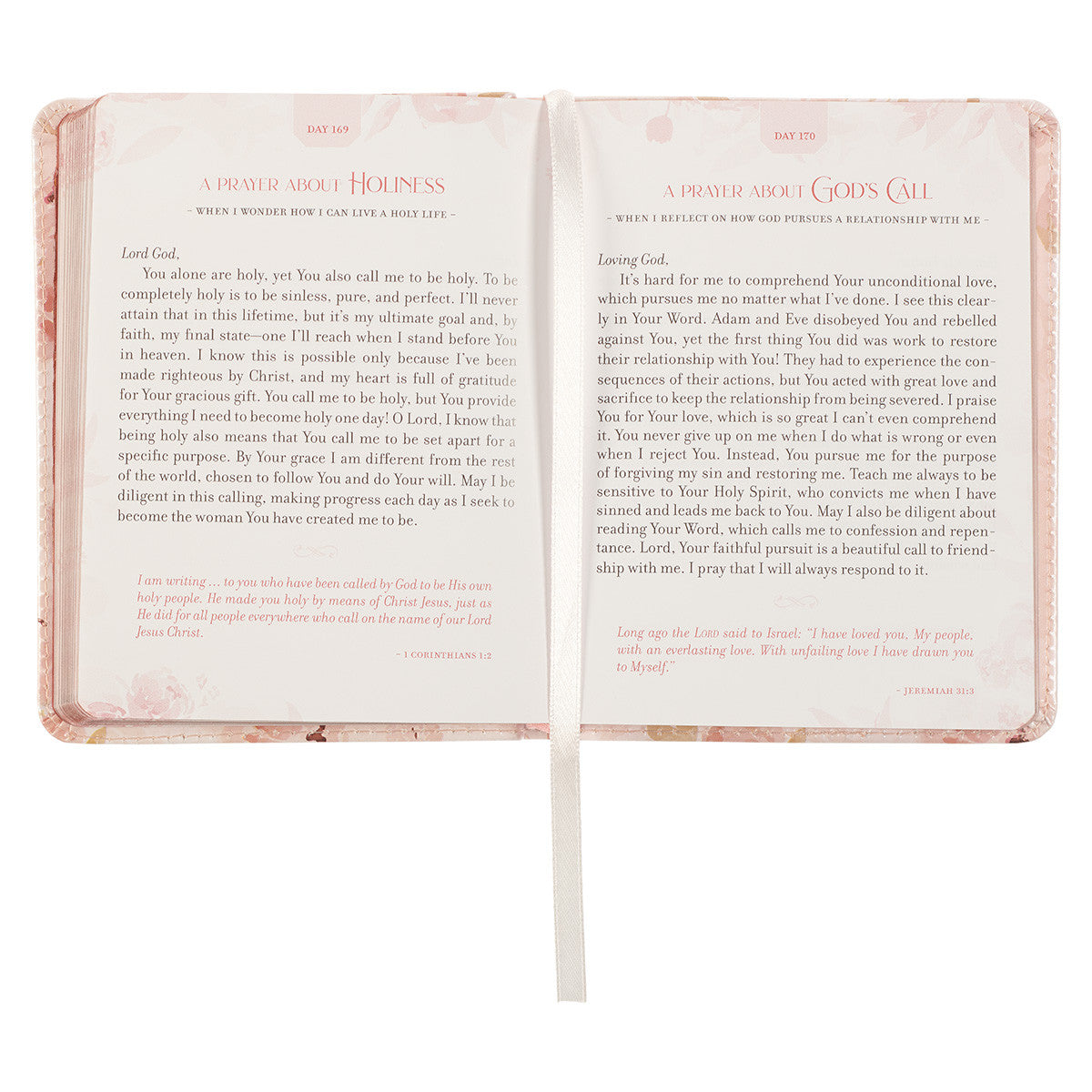 Daily Prayers for Women Pink Floral Faux Leather Devotional - The Christian Gift Company