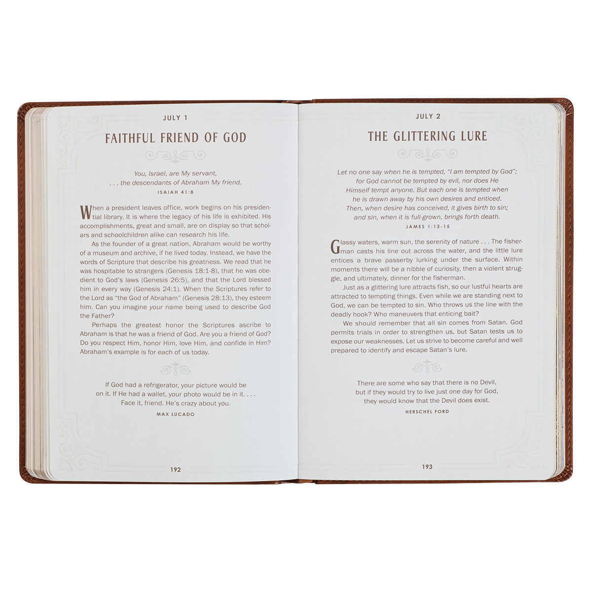 Walking With God Large Print Brown Faux Leather Devotional - The Christian Gift Company