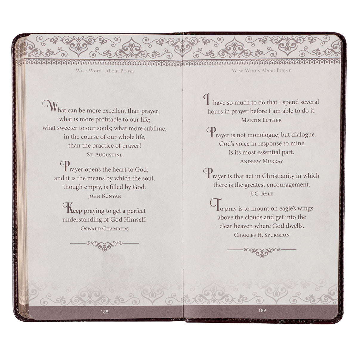Prayers from the King James Version Brown Faux Leather Gift Book - The Christian Gift Company