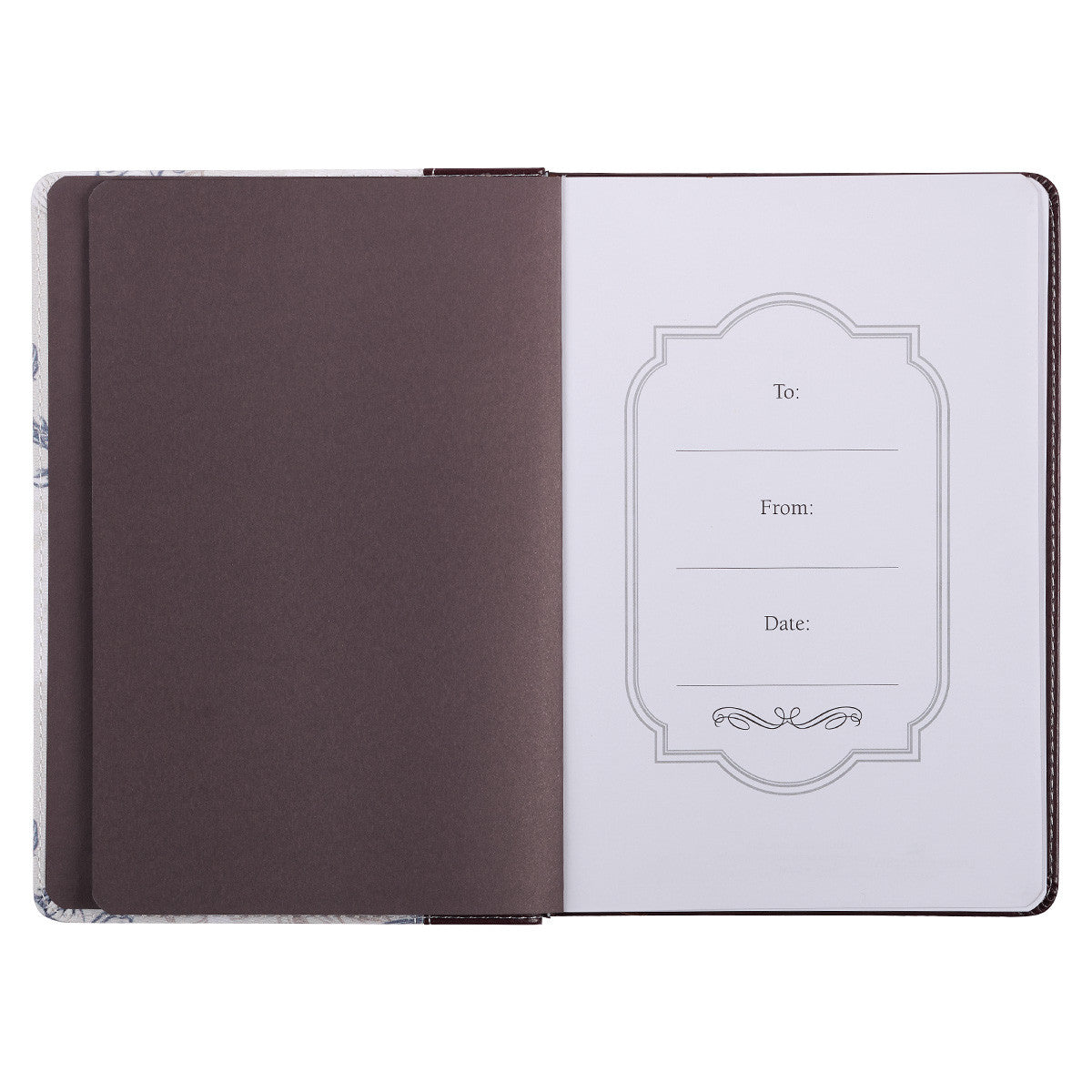 Be Still and Know Neutral Florals Faux Leather Classic Journal - Psalm 46:10 - The Christian Gift Company