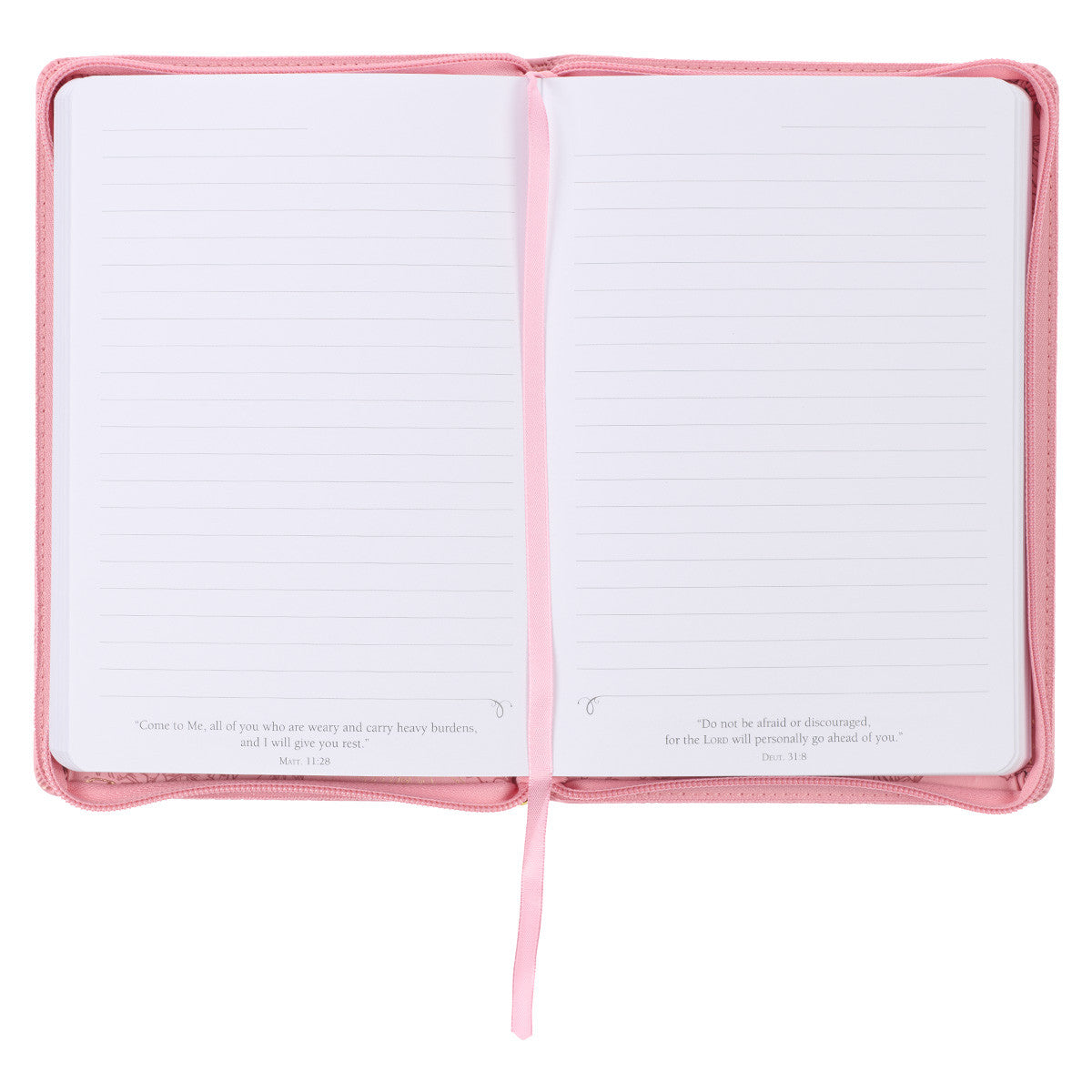 My Strength and My Song Pink Faux Leather Classic Journal with Zippered Closure - Psalm 118:14 - The Christian Gift Company