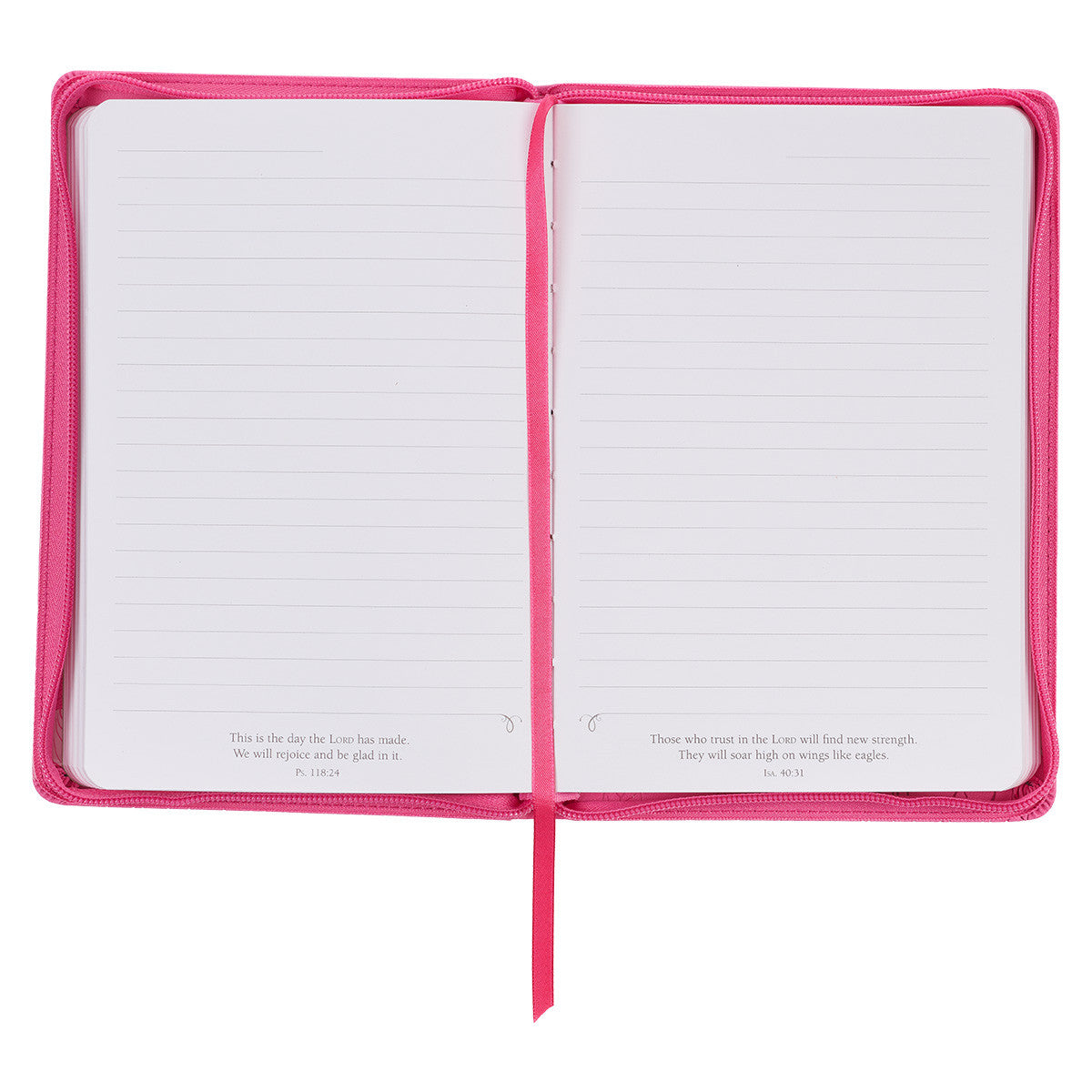 God Works For The Good Pink Sunflower Faux Leather Classic Journal with Zippered Closure - Romans 8:28 - The Christian Gift Company