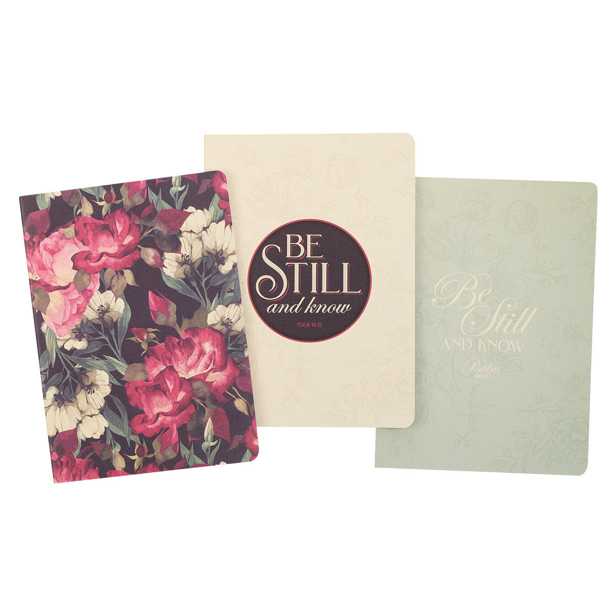 Be Still Vintage Floral Large Notebook Set - Psalm 46:10 - The Christian Gift Company