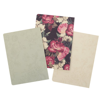 Be Still Vintage Floral Large Notebook Set - Psalm 46:10 - The Christian Gift Company
