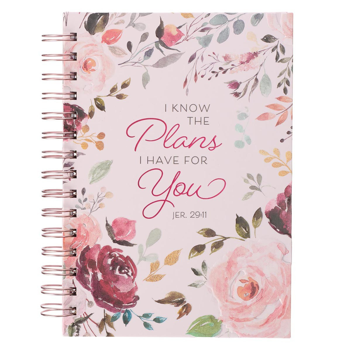 The Plans I Have for You Plum Floral Wirebound Journal - Jeremiah 29:11 - The Christian Gift Company