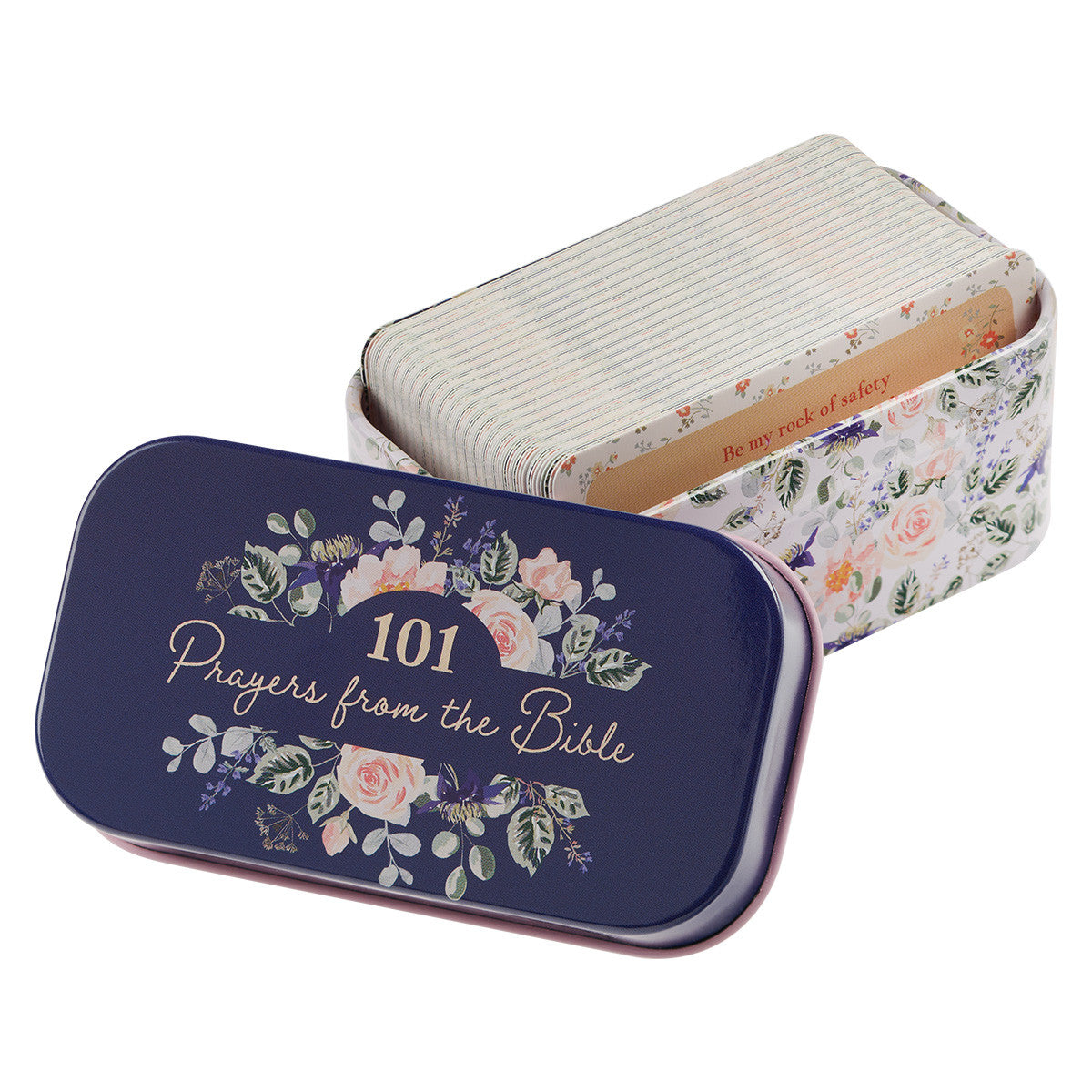 101 Prayers From The Bible Navy Scripture Cards in a Tin - The Christian Gift Company