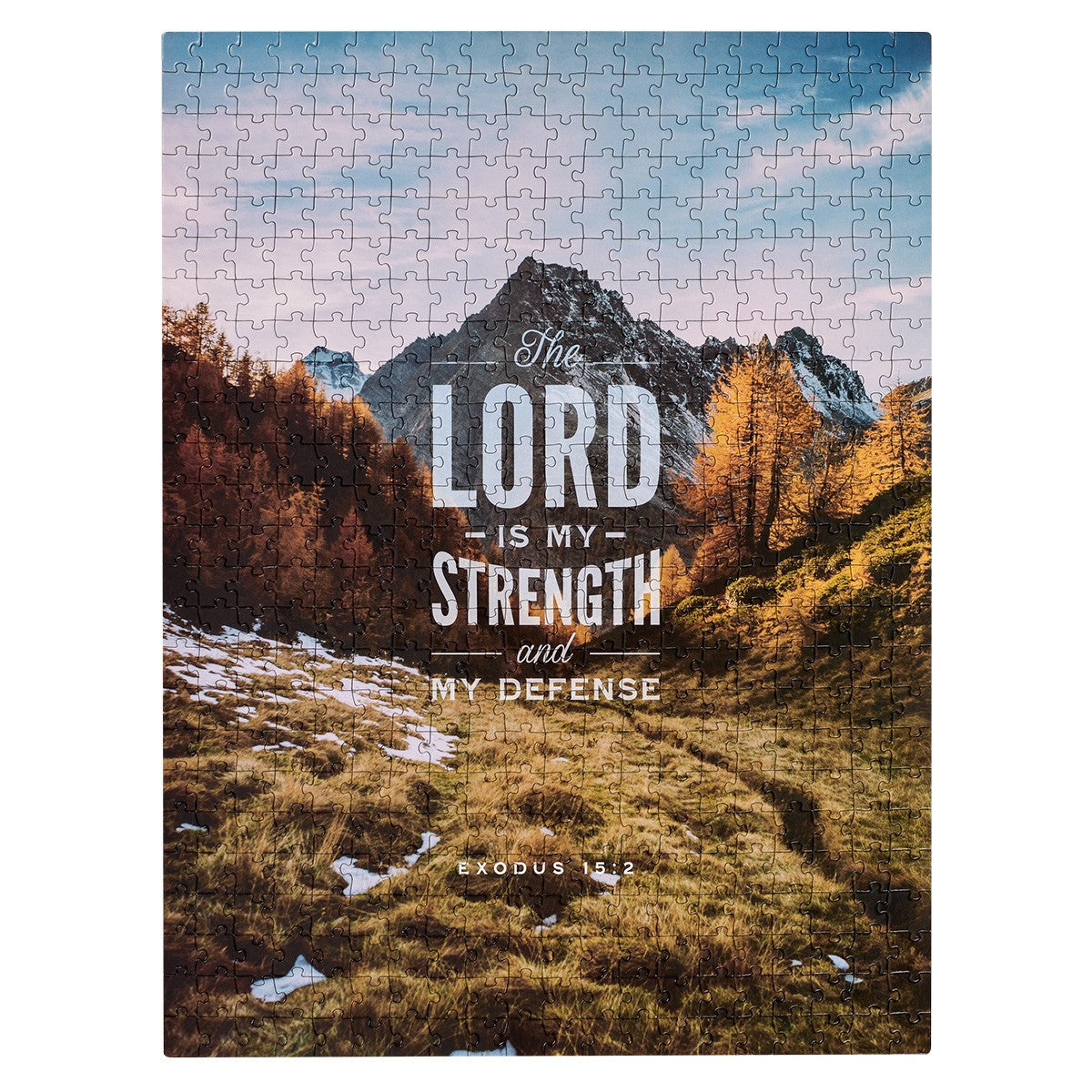 Strength & Defense Mountain Top 500-piece Jigsaw Puzzle - Exodus 15:2 - The Christian Gift Company