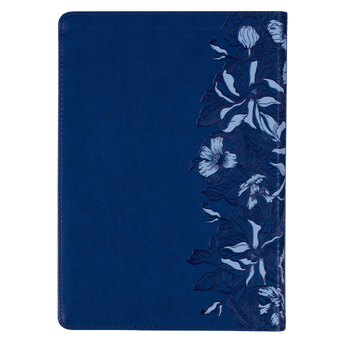 Navy Blue Faux Leather Spiritual Growth Bible - The Christian Gift Company