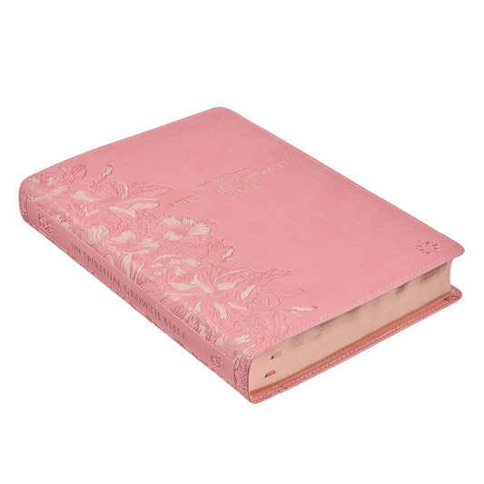 Pink Faux Leather Spiritual Growth Bible - The Christian Gift Company