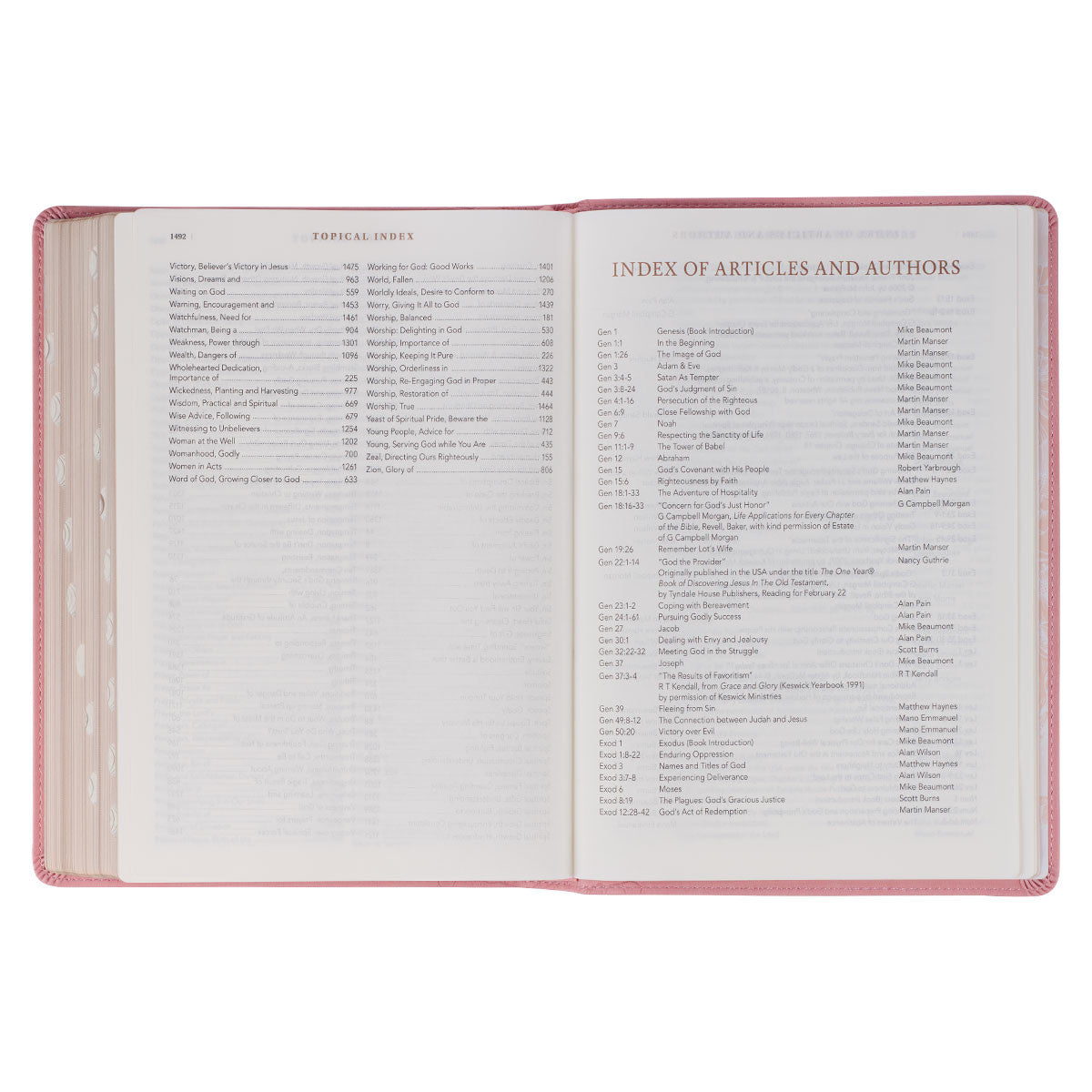 Pink Faux Leather Spiritual Growth Bible - The Christian Gift Company