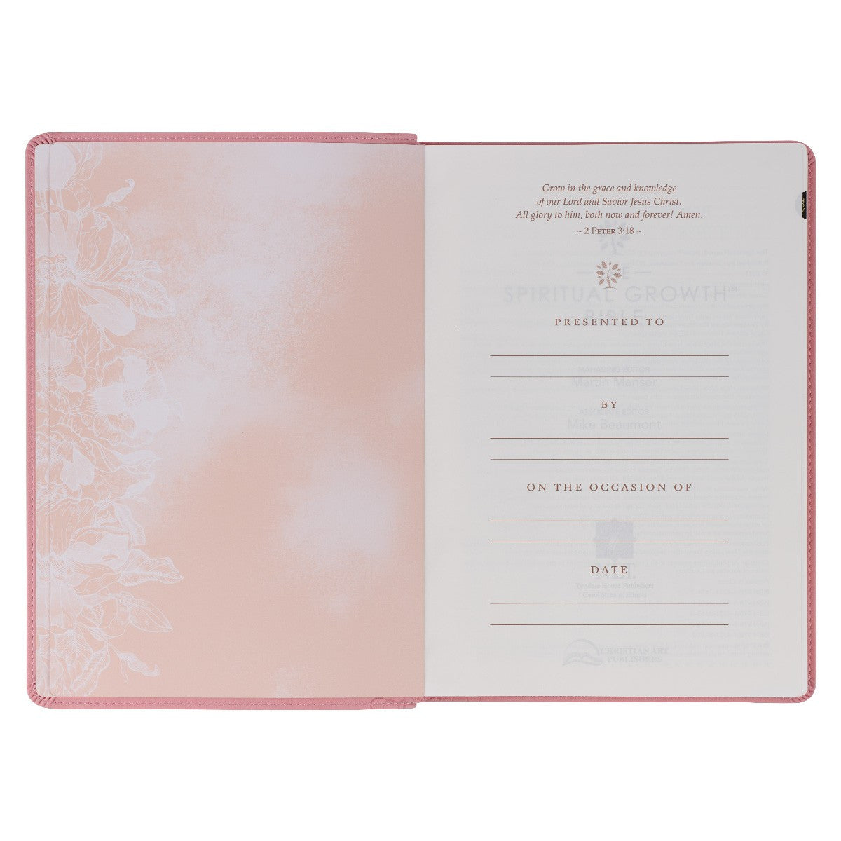 Pink Faux Leather Spiritual Growth Bible - The Christian Gift Company