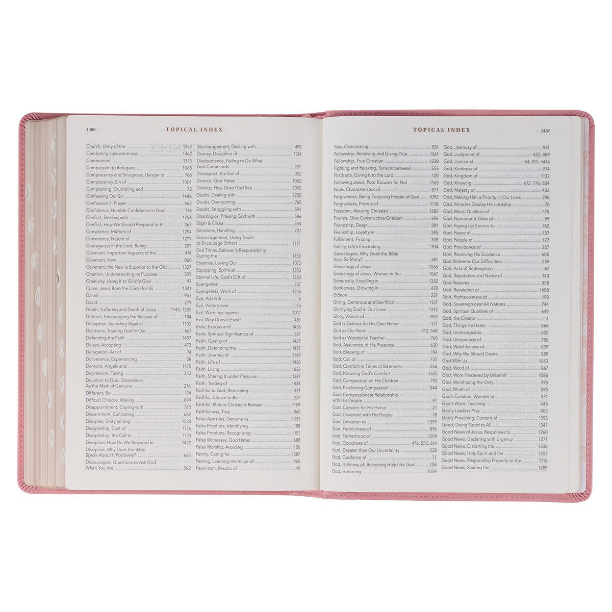Pink Faux Leather Spiritual Growth Bible - The Christian Gift Company