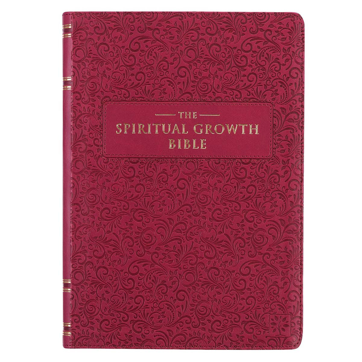 Berry Faux Leather Spiritual Growth Bible - The Christian Gift Company