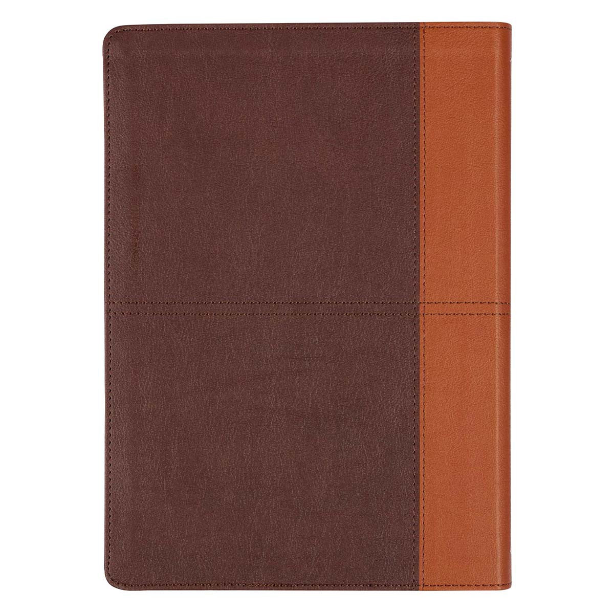 Two-tone Espresso and Toffee Brown Faux Leather Spiritual Growth Bible - The Christian Gift Company