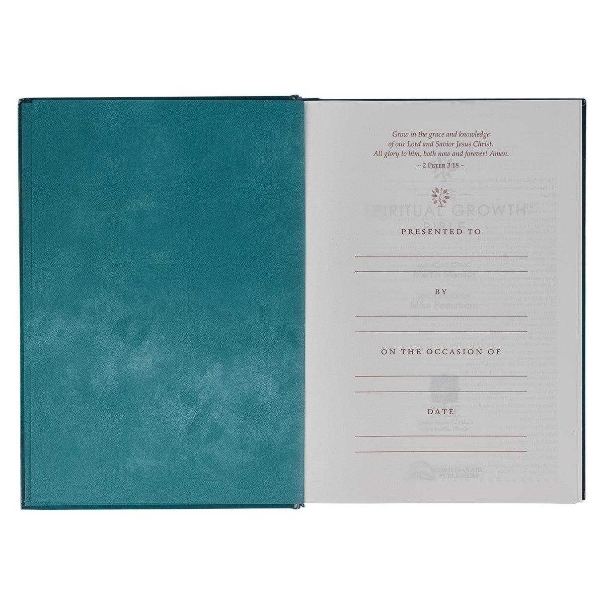 Teal Hardcover Spiritual Growth Bible - The Christian Gift Company