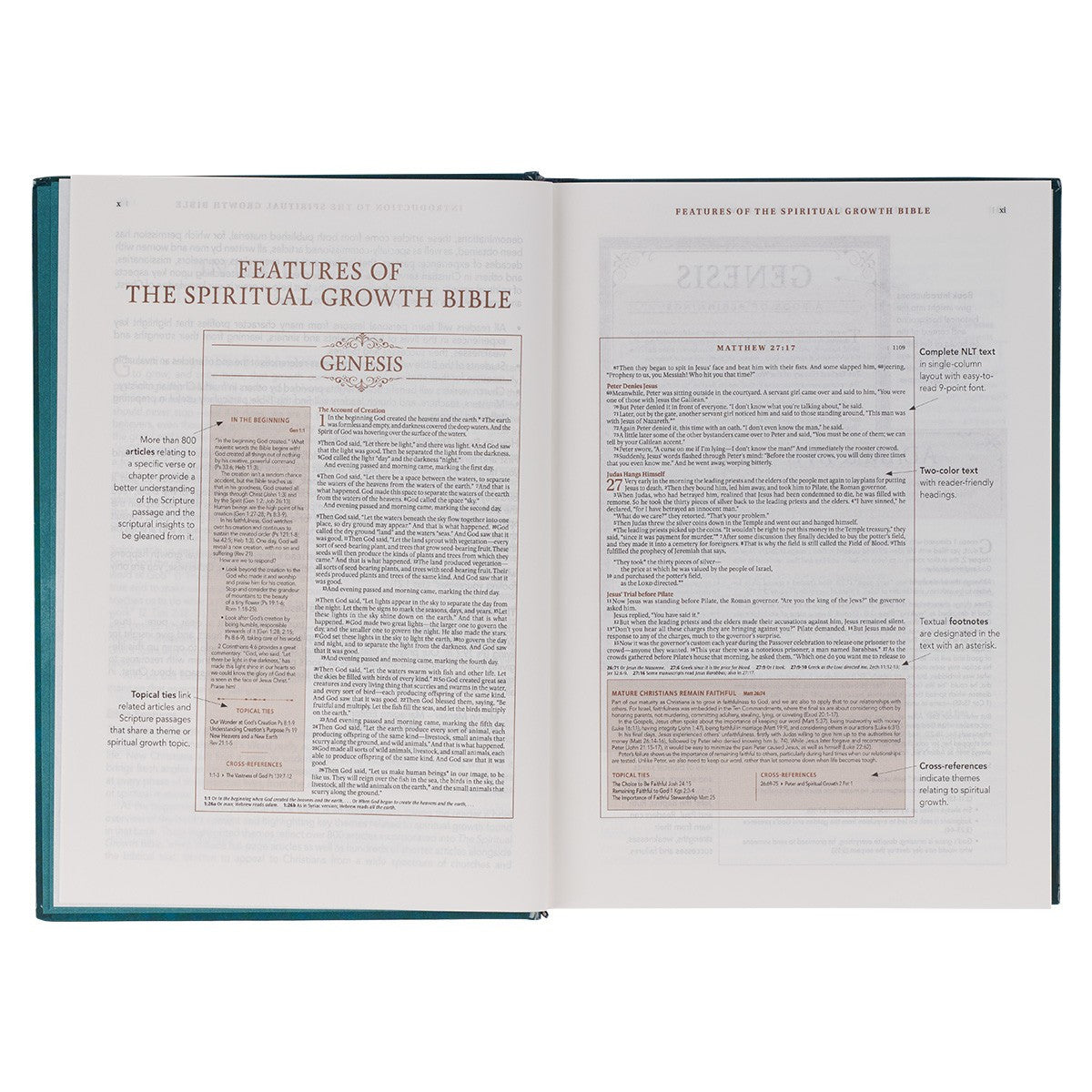 Teal Hardcover Spiritual Growth Bible - The Christian Gift Company