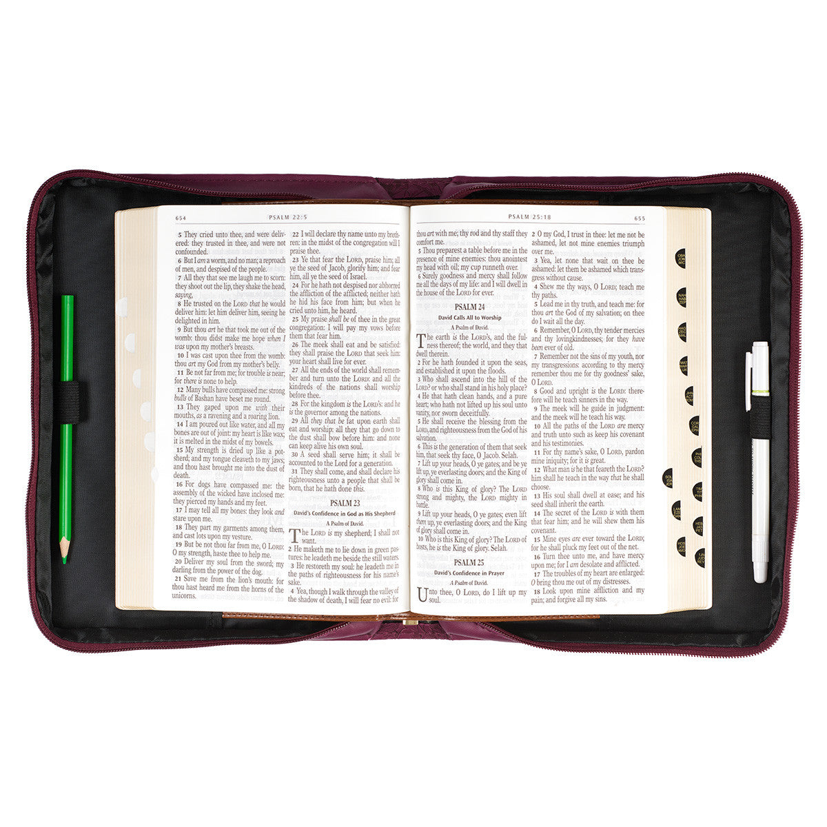 Walk by Faith Ruby Red Faux Leather Fashion Bible Cover - 2 Corinthians 5:7 - The Christian Gift Company