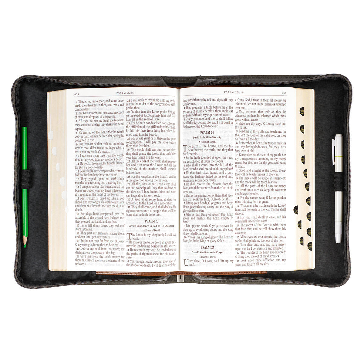 All Things Filigree Grey Faux Leather Classic Bible Cover - Philippians 4:13 - The Christian Gift Company