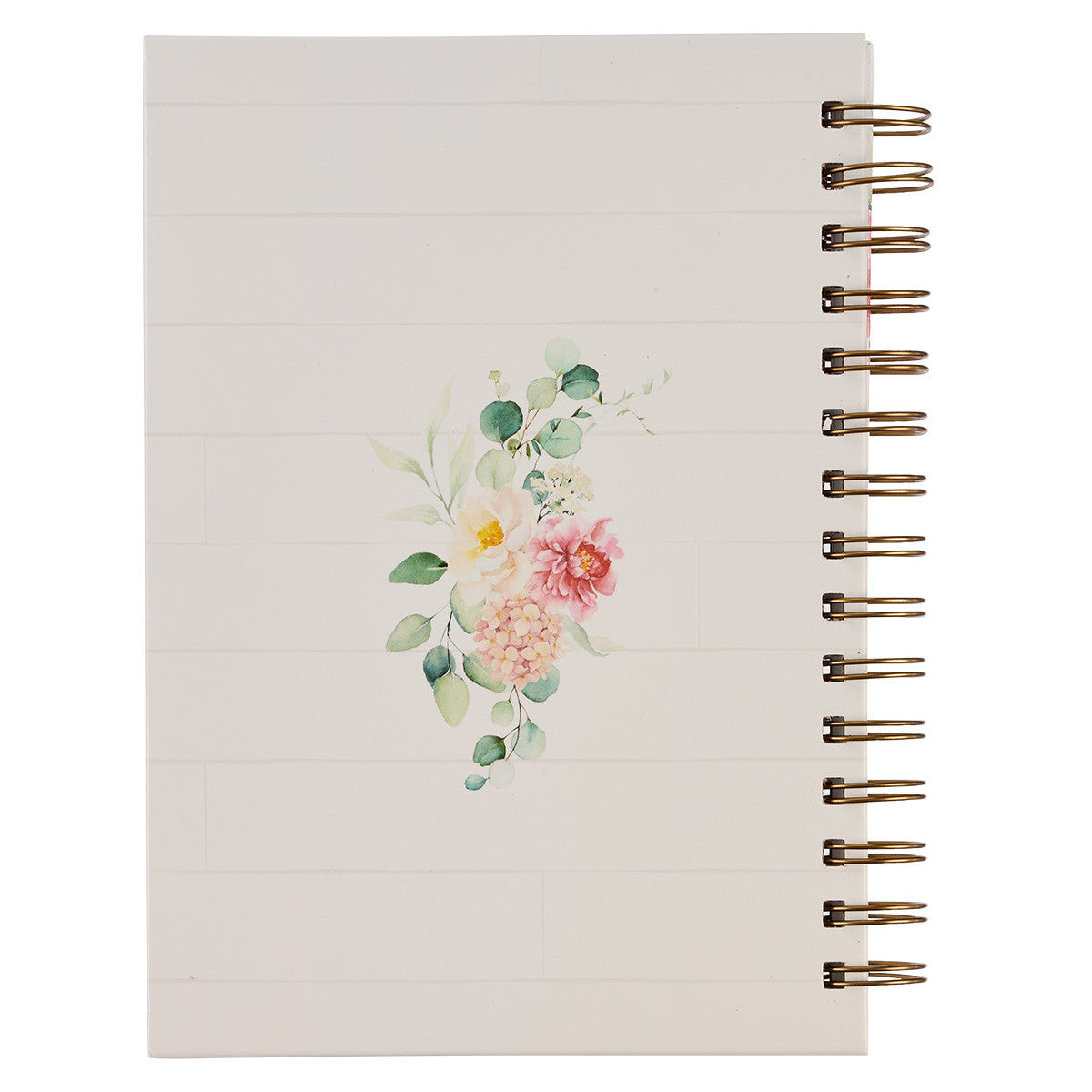 Walk By Faith White Floral Wirebound Journal - 2 Corinthians 5:7 - The Christian Gift Company
