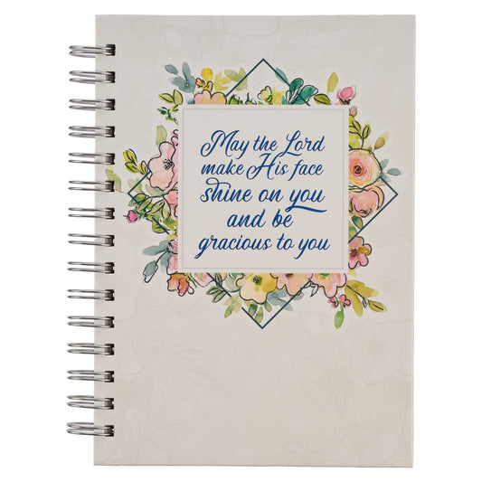 May His Face Shine Upon You Large Wirebound Journal - Numbers 6:24 - The Christian Gift Company