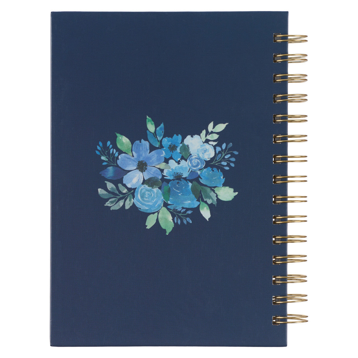 Be Still & Know Blue Floral Large Wirebound Journal - Psalm 46:10 - The Christian Gift Company
