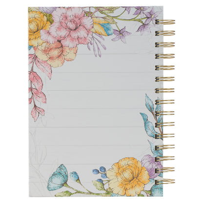 The LORD Delights Pink Floral Wirebound Journal - Isaiah 42:6 - The Christian Gift Company