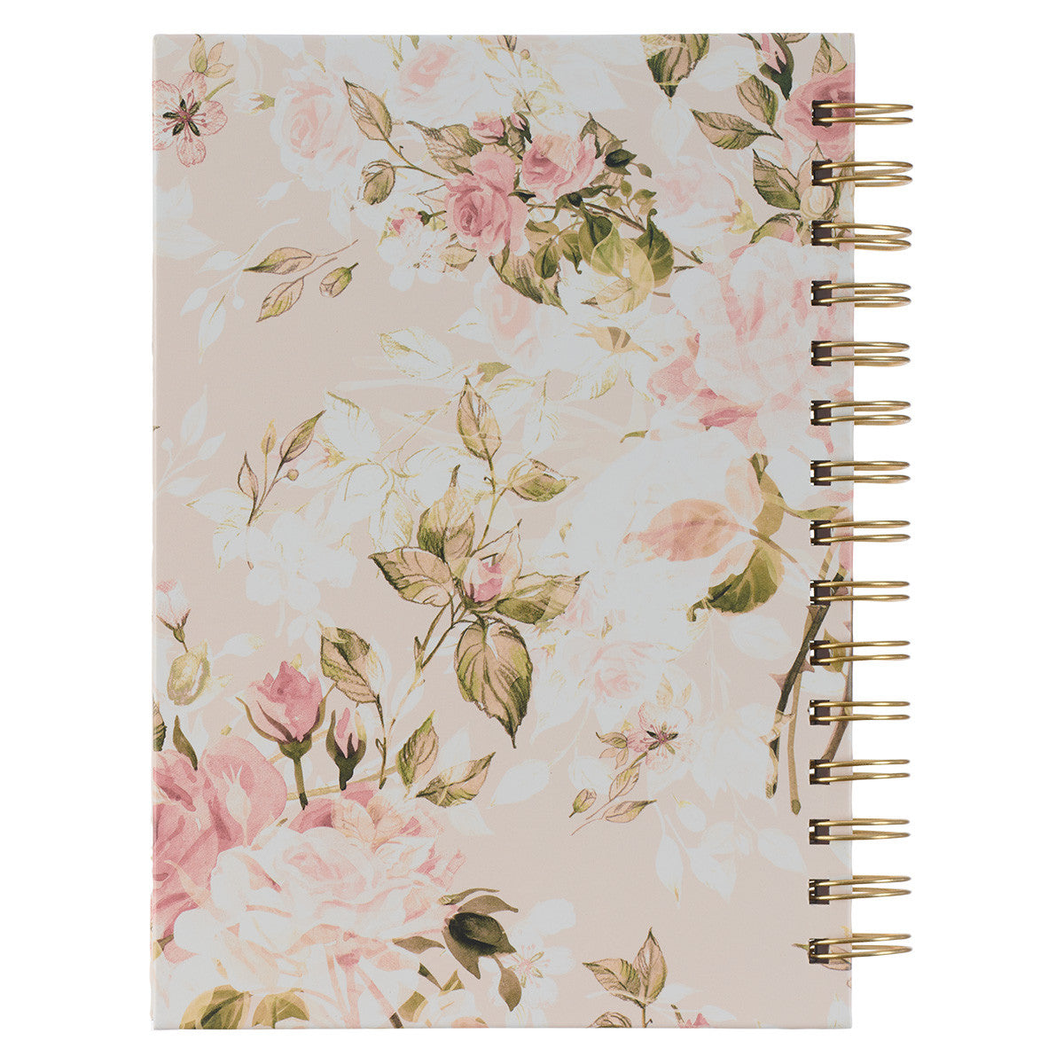 His Grace is Enough Blush Pink Floral Large Wirebound Journal - 2 Corinthians 12:9 - The Christian Gift Company